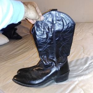 Black leather boots Old West